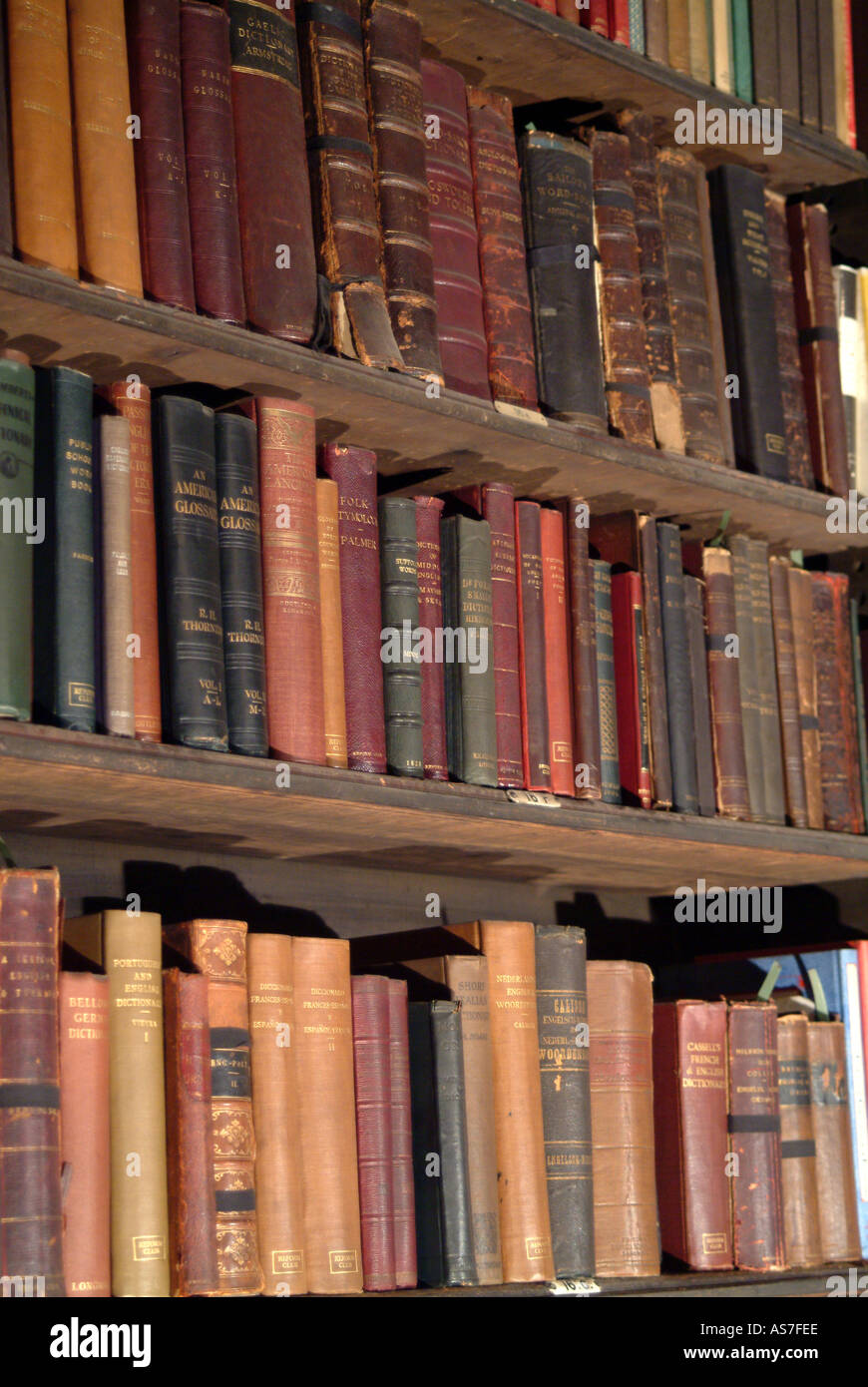 Bookcase with old books Stock Photo