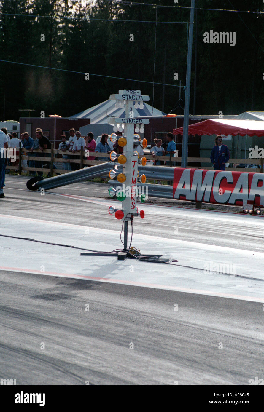 christmas tree starting line lights at a dragstrip christmas tree Stock Photo