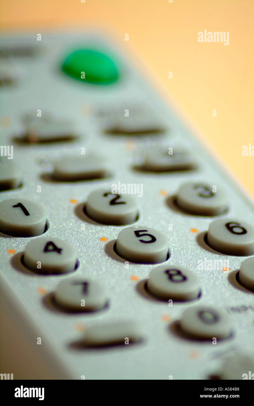 tv remote control detail Stock Photo