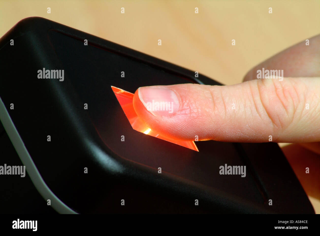 airport fingerprint security scanner Stock Photo