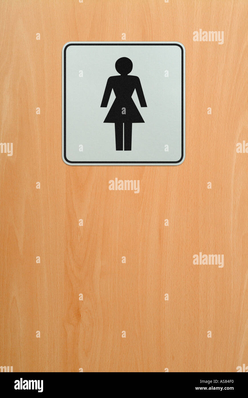 ladies toilet door sign Stock Photo