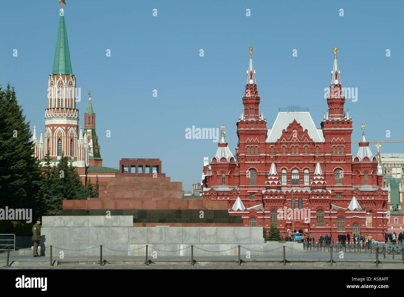 Moscow Russia Lenin Mausoleum and Historical Museum on Red Square Stock ...