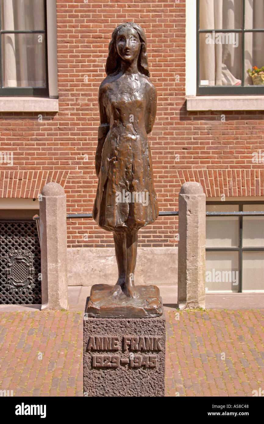 Amsterdam, Holland.  Anne Frank statue. Stock Photo