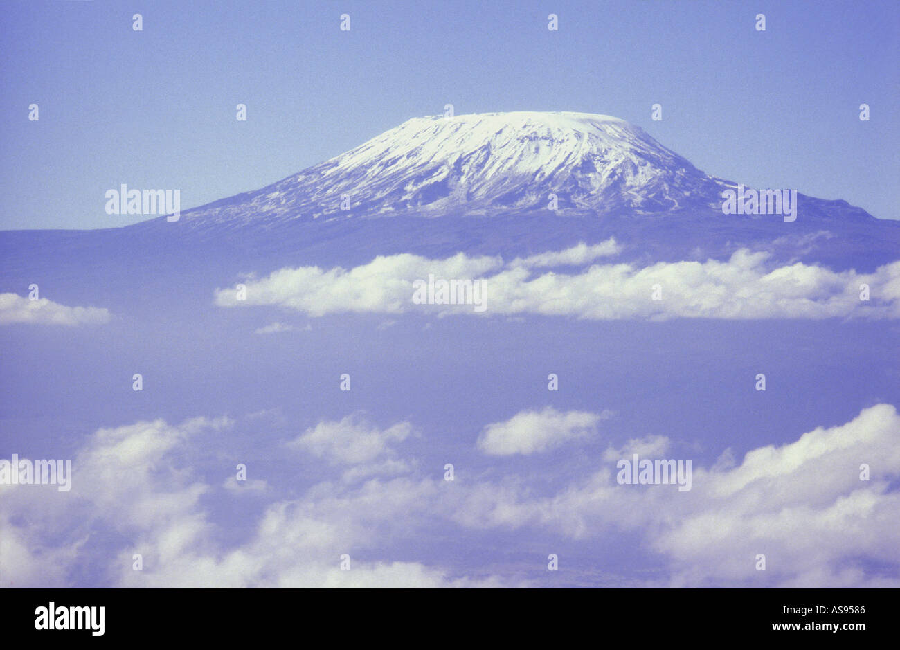 Aerial view of Kilimanjaro Tanzania East Africa Here the mountain is seen from the northwest Stock Photo