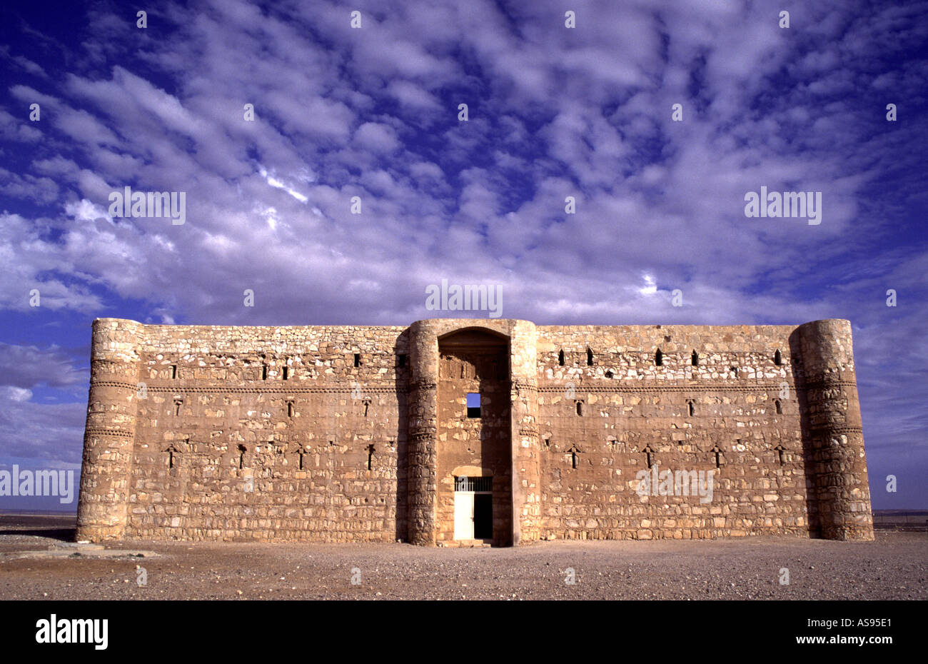 Qasr Al Kharanah a fort in the desert in Azraq Jordan Stock Photo