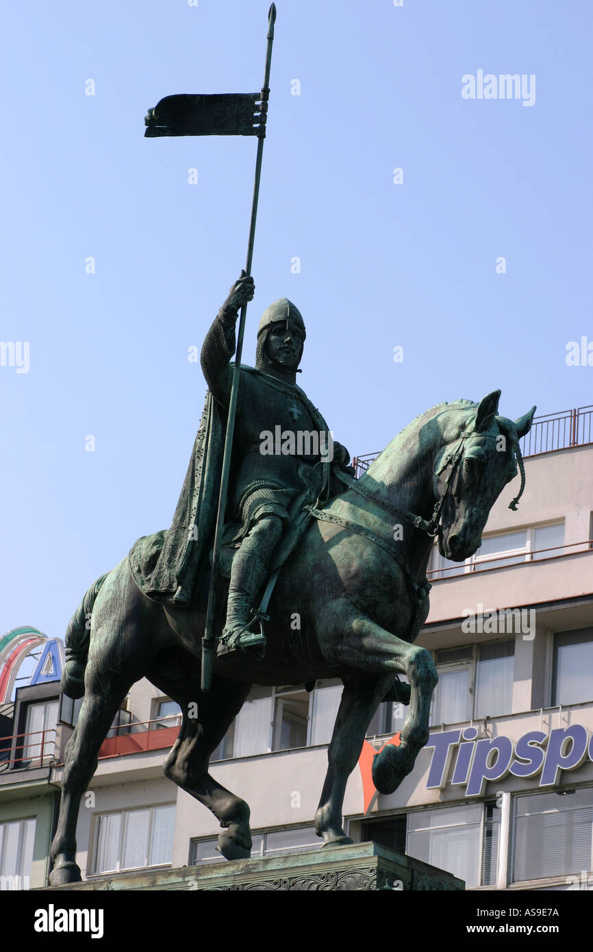 Statue of St Wenceslas Prague Stock Photo Alamy