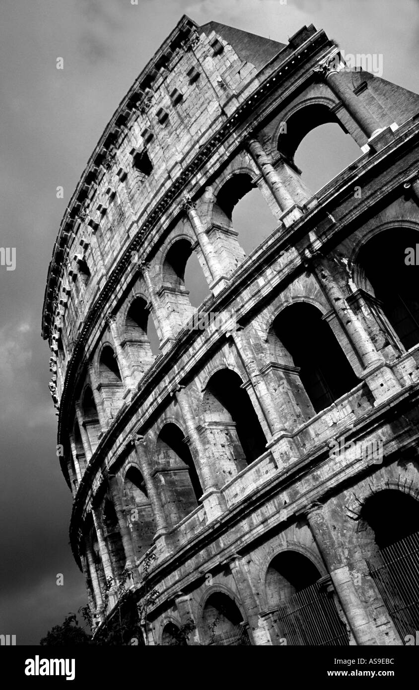 the colosseum in rome italy during the summer Stock Photo