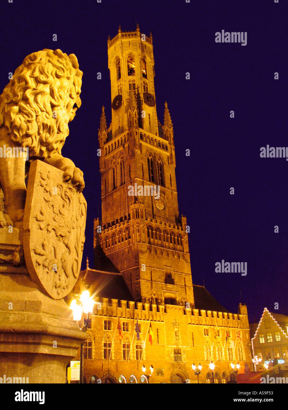 Belfort Tower Brugge Belgium Stock Photo