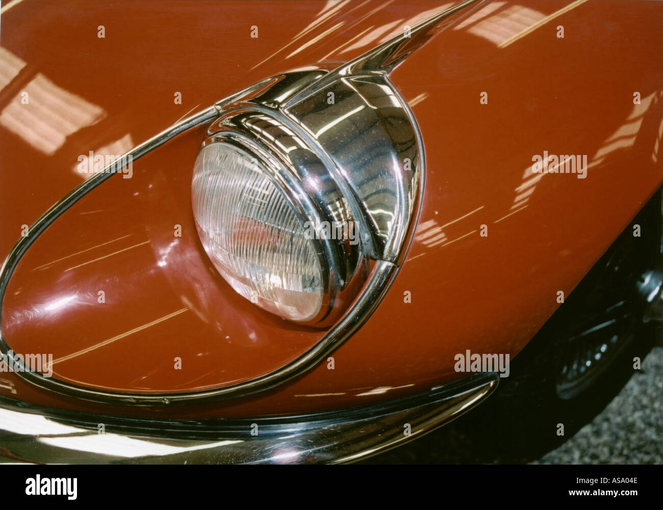 Jaguar E Type headlight Stock Photo