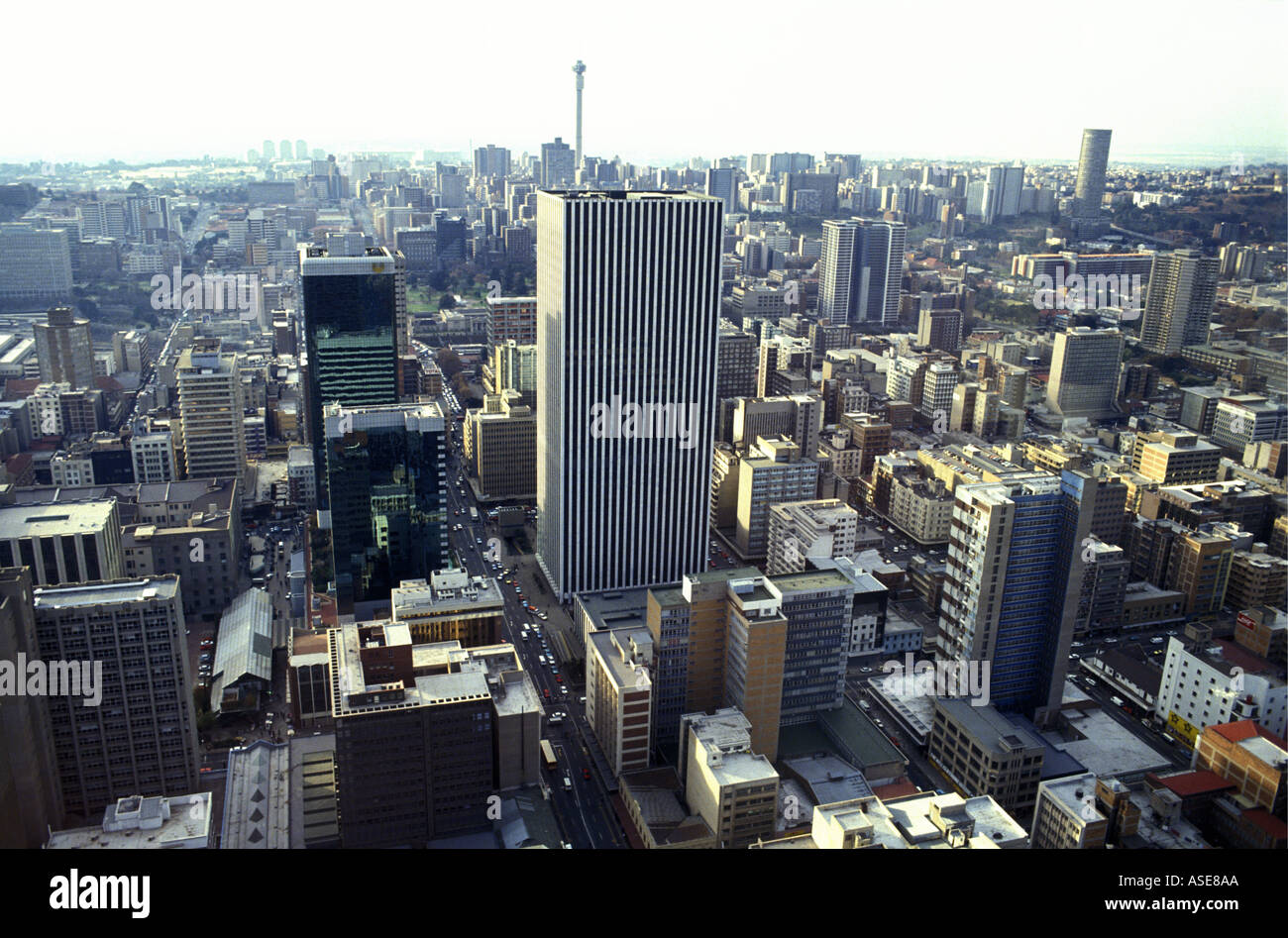Johannesburg city centre from the top of Carlton Tower the tallest building in South Africa Stock Photo
