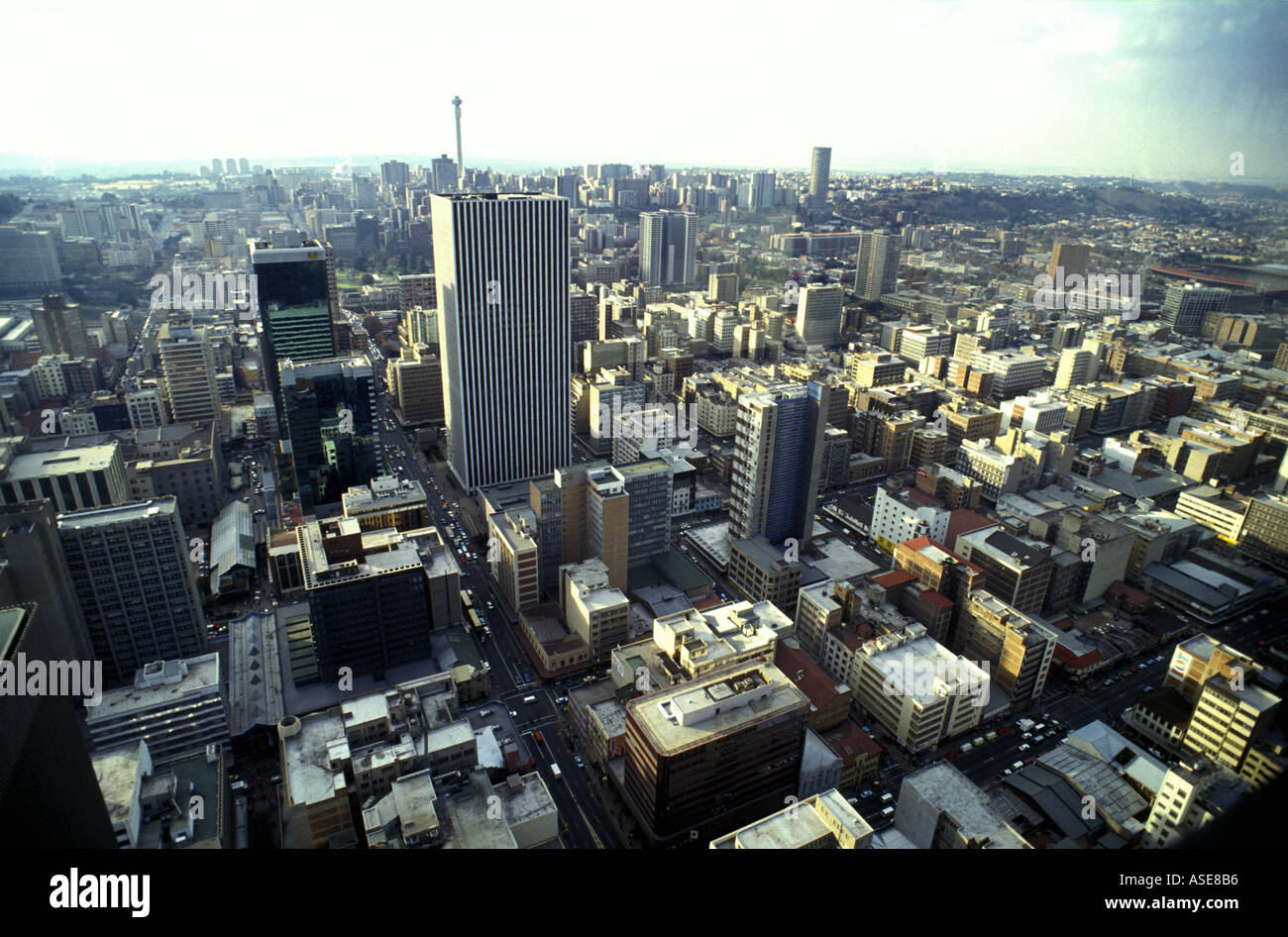 Johannesburg city centre from the top of Carlton Tower the tallest building in South Africa Stock Photo