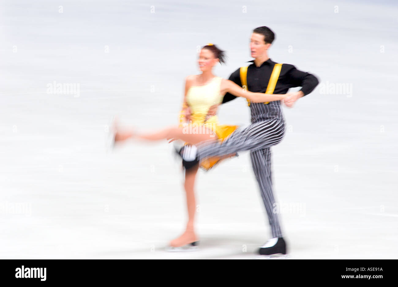 figure skaters blurred Stock Photo