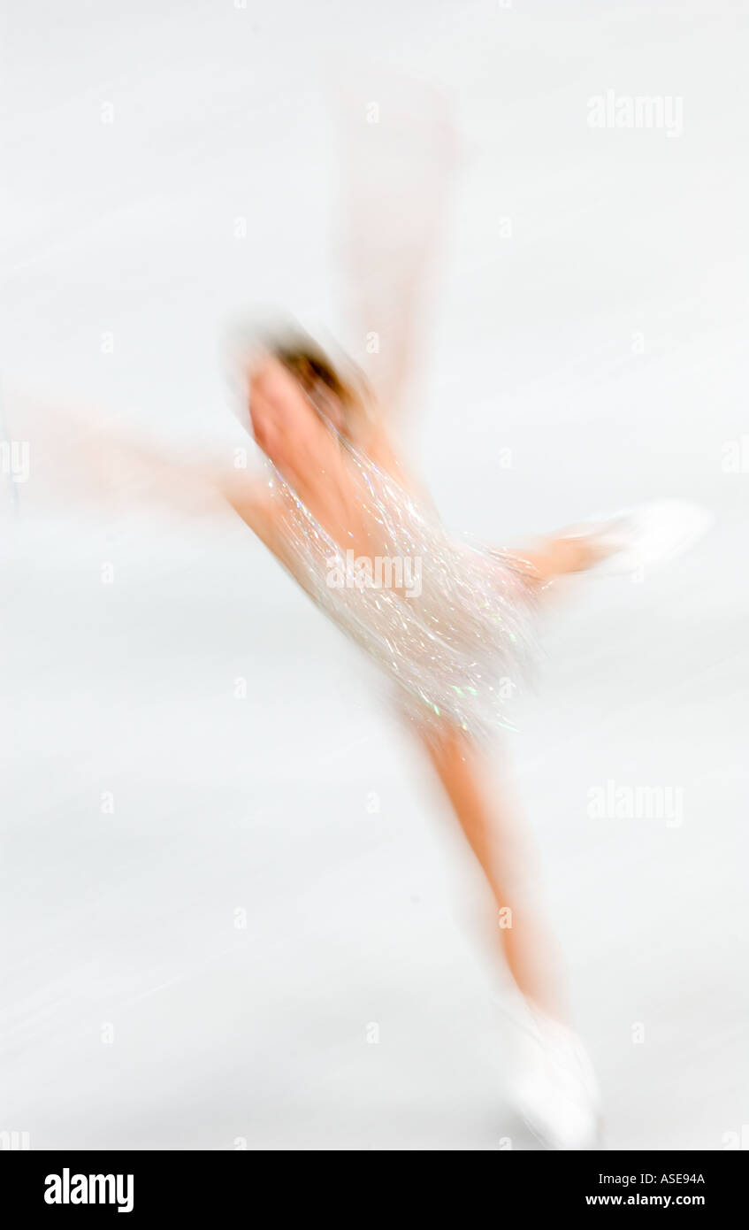 female figure skater blurred Stock Photo