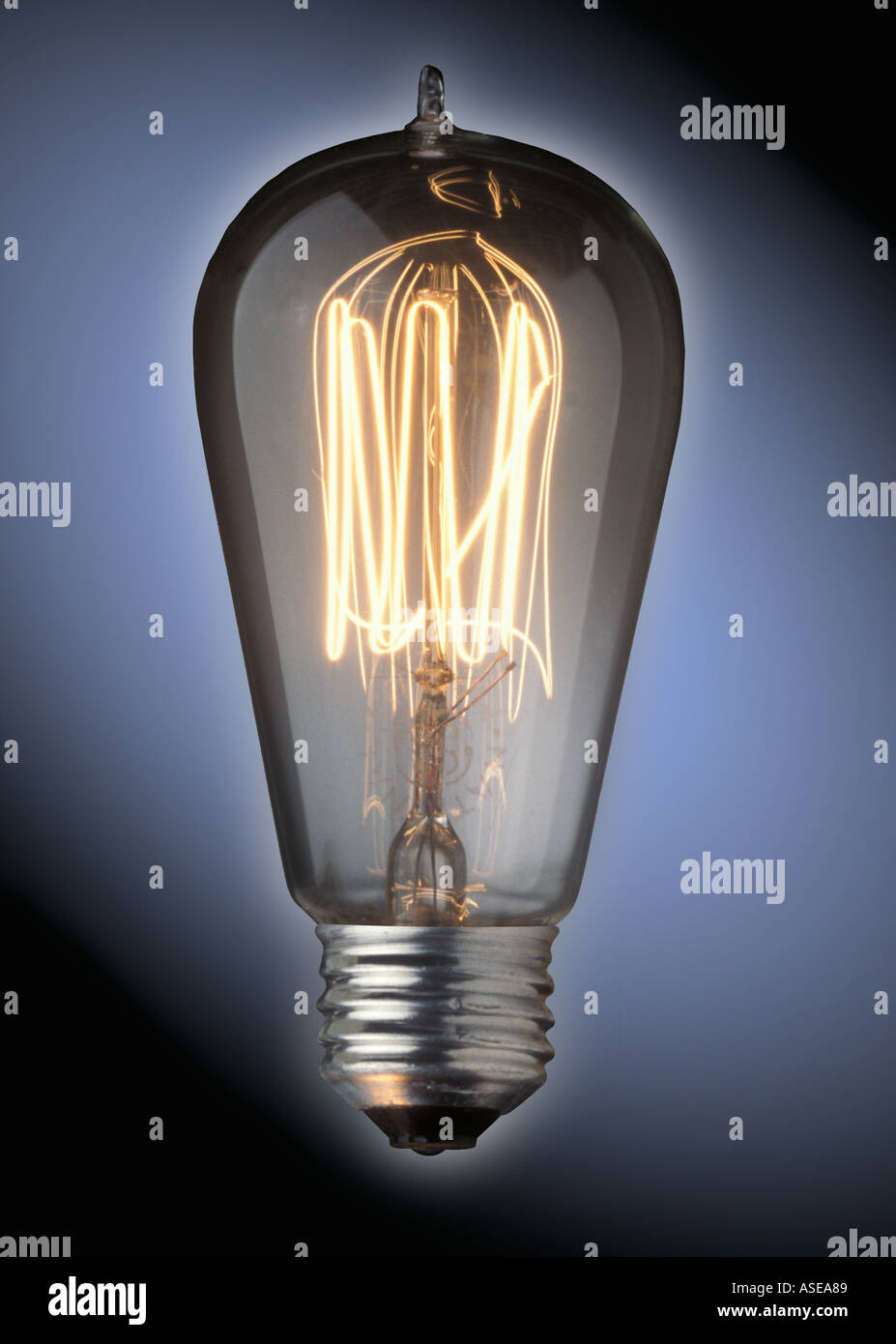 old fashioned Edison style light bulb. Stock Photo