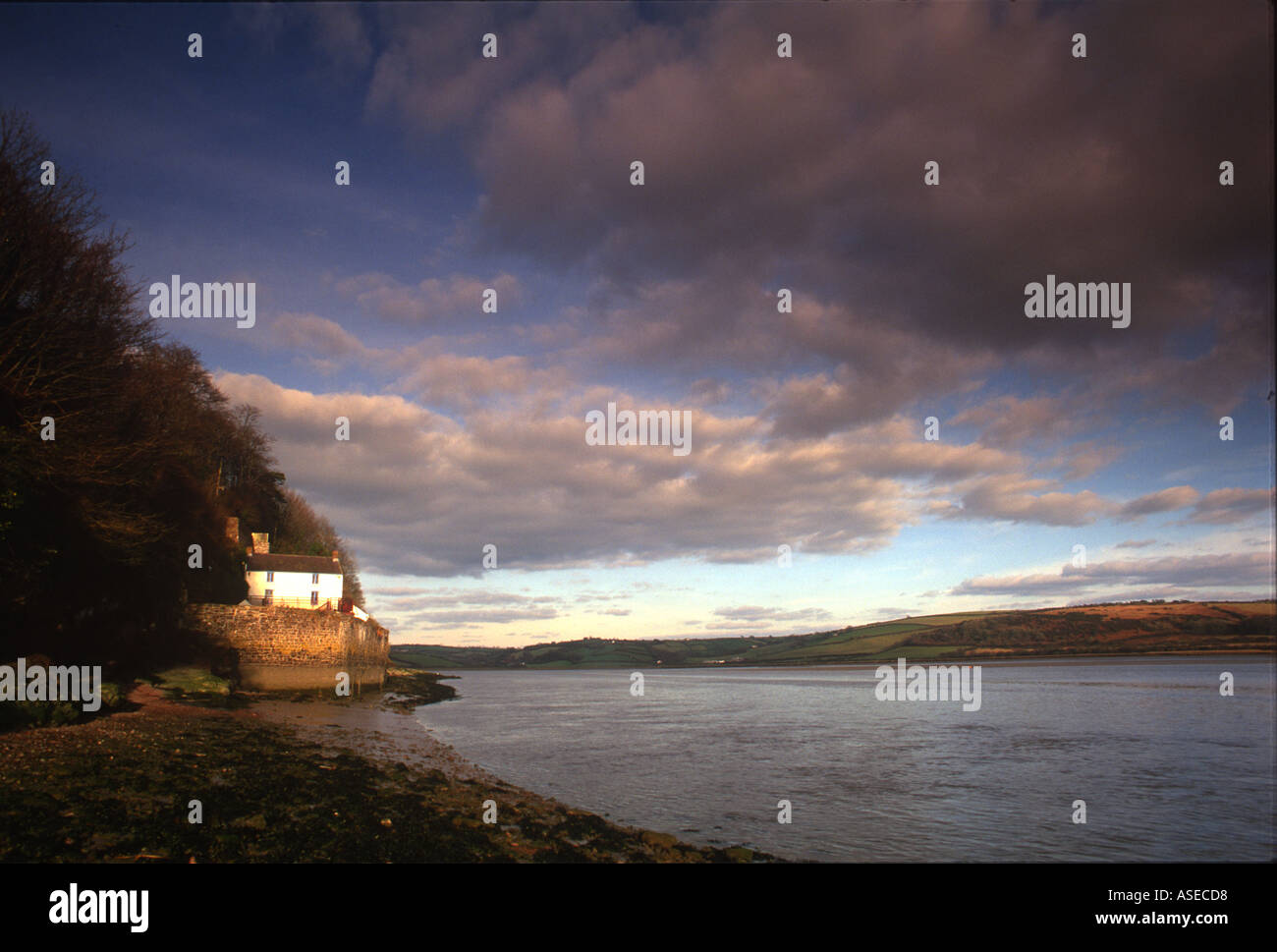 Dylan Thomas Boat House Laugharne Carmarthenshire Dyfed Wales UK DW3  Stock Photo