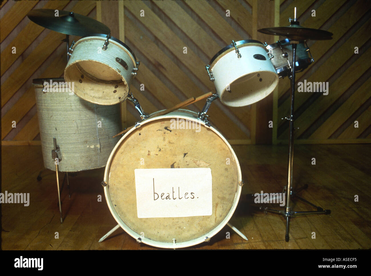 The Beatles original drum kit Stock Photo - Alamy