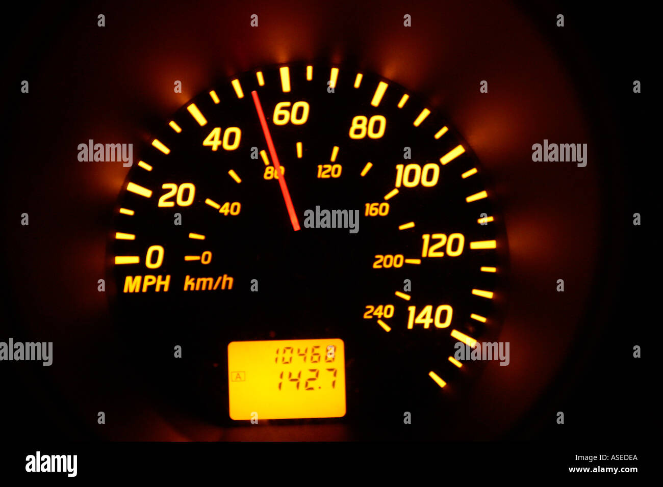 Car speedometer miles and kilometers hires stock photography and