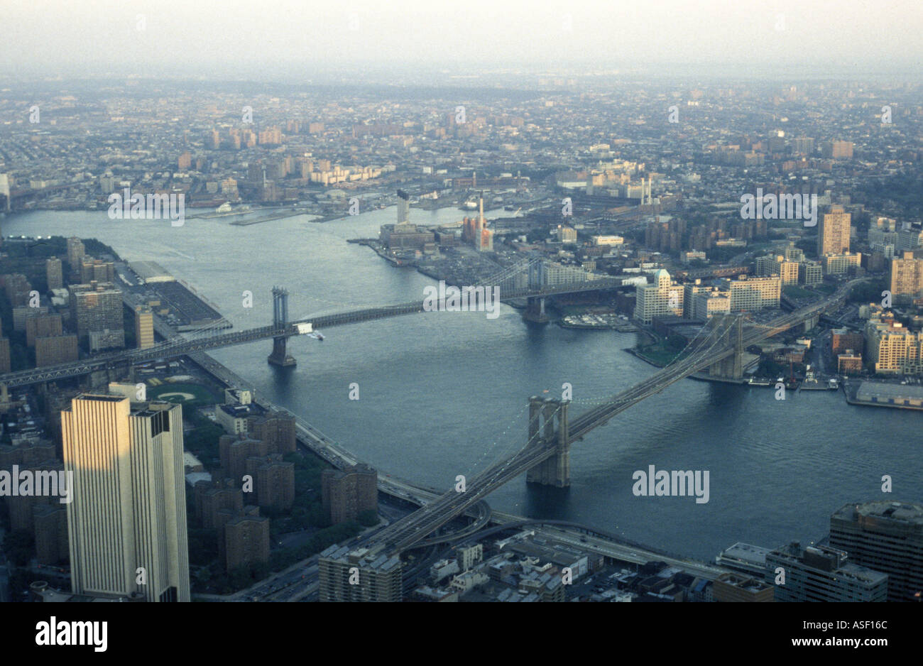 A view of New York from what was the South Tower of the World Trade