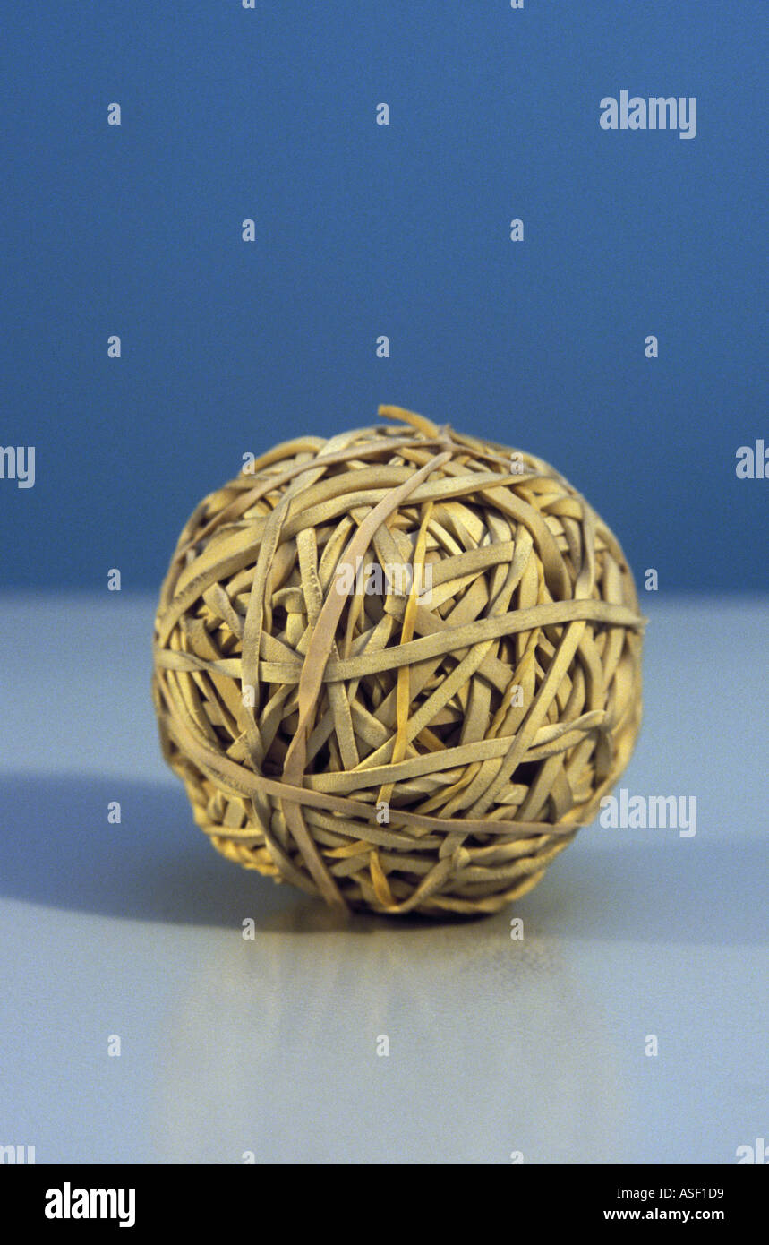 A ball made from rubber bands Stock Photo