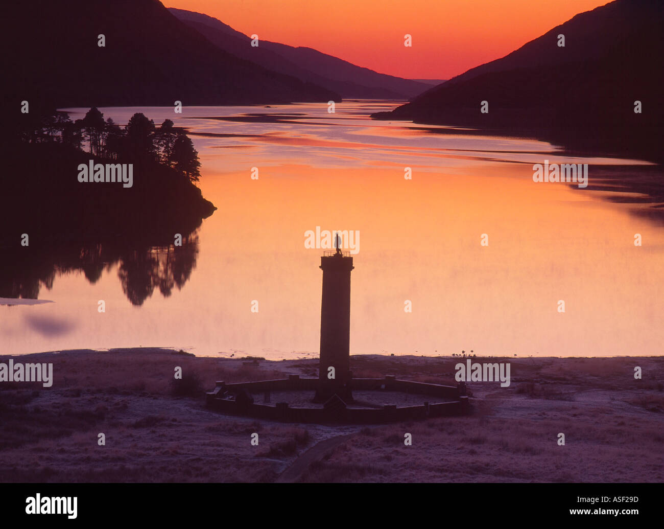 Sunset at Glenfinnan Stock Photo Alamy