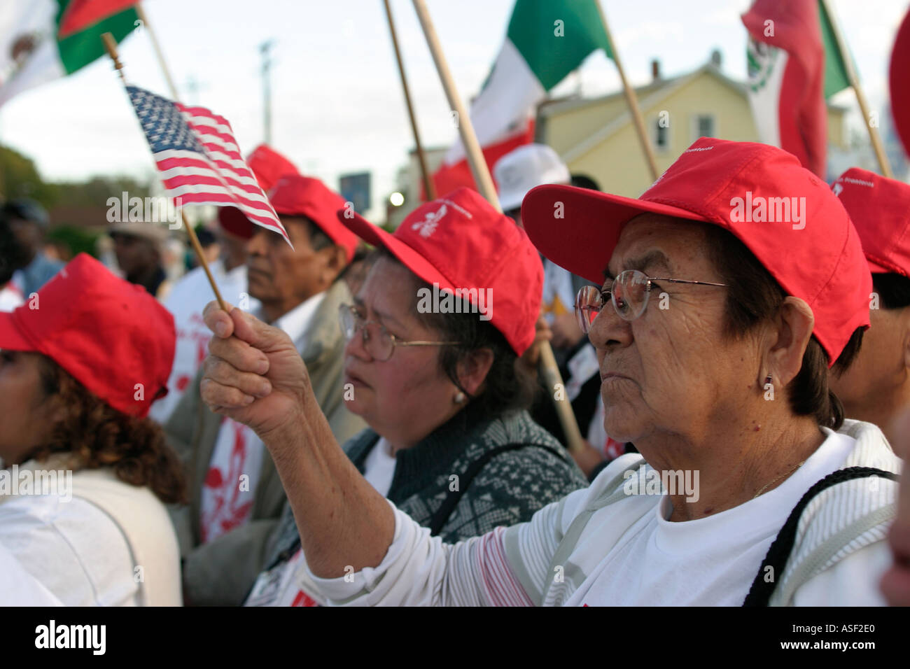 A rally in Detroit supports legal status for undocumented immigrants Stock Photo