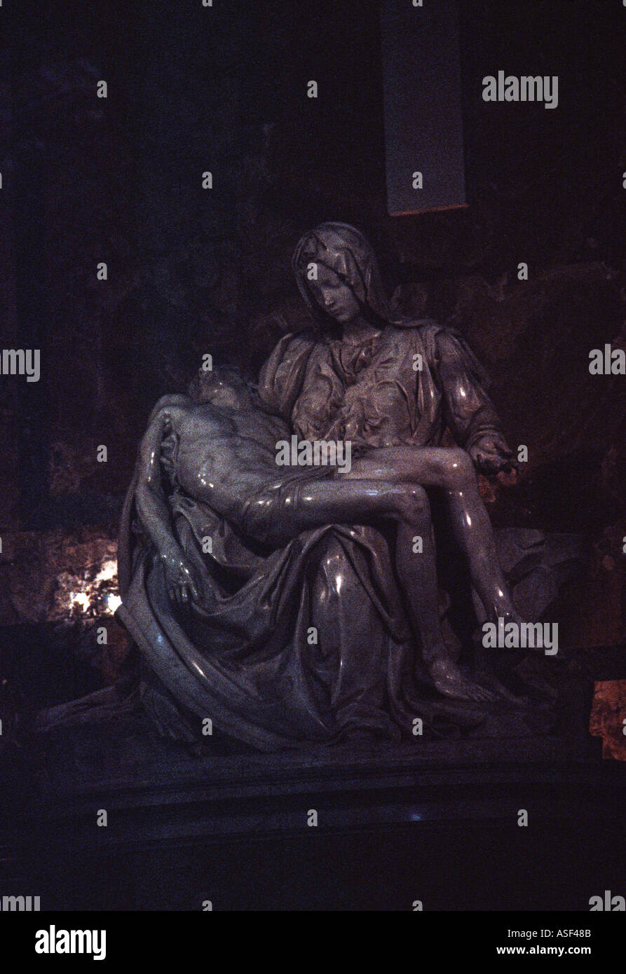 Pieta sculpture by Michelangelo St Peters Basilica Rome Stock Photo