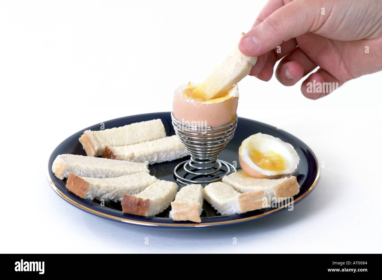 Boiled egg and soldiers Stock Photo Alamy