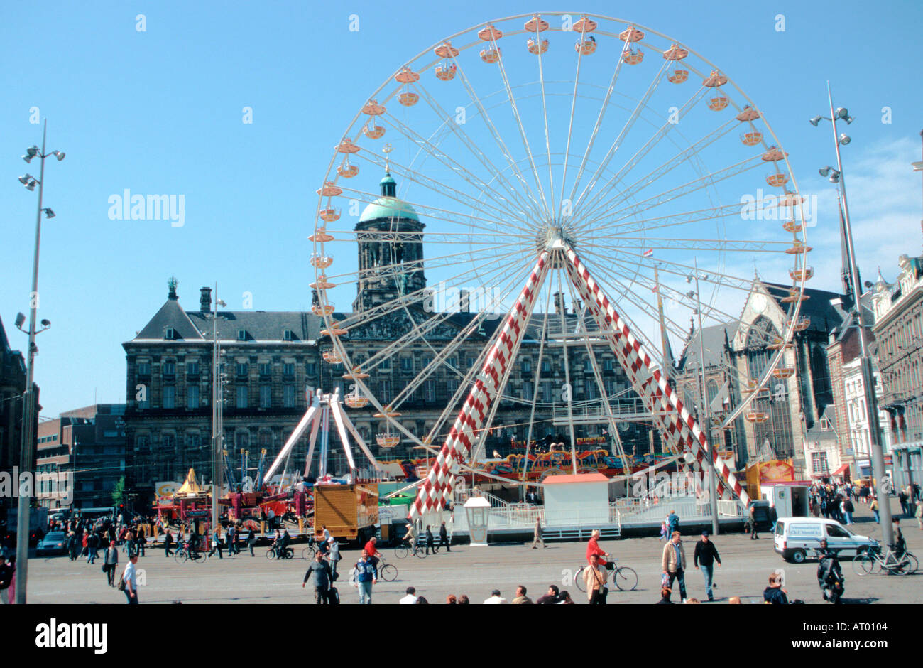 big wheel on Koninginnedag Dam Square Amsterdam Netherlands Stock Photo