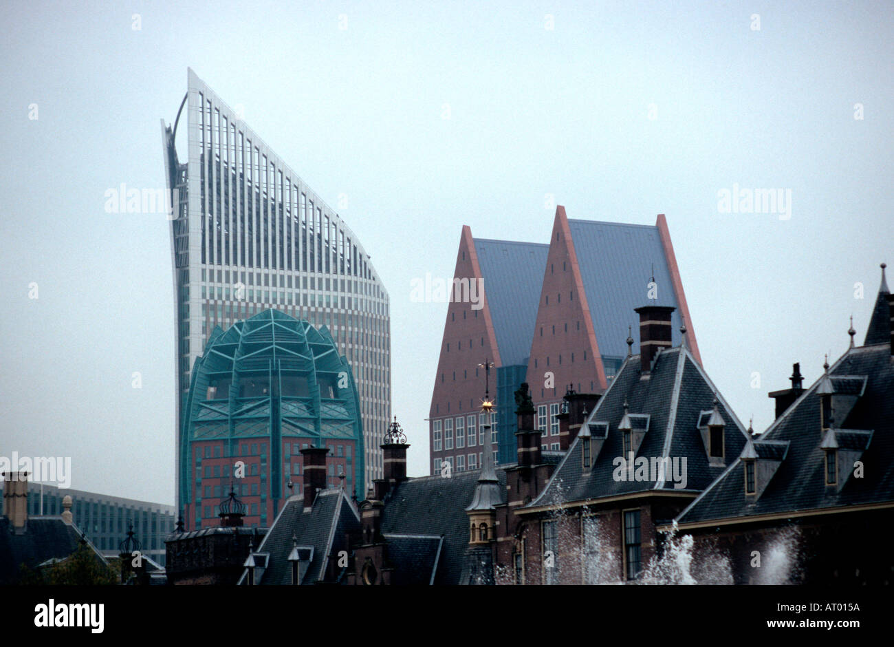 City view The Hague from the Parliament Square Hoftoren De Vulpen ,  Zurichtoren and Castalia buildings Netherlands Stock Photo - Alamy