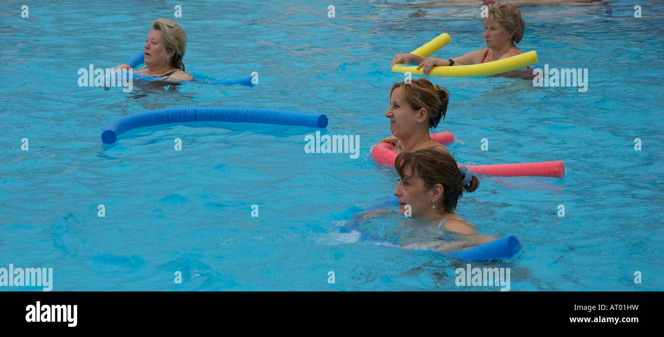 water gymnastics in thermal spa Stock Photo Alamy