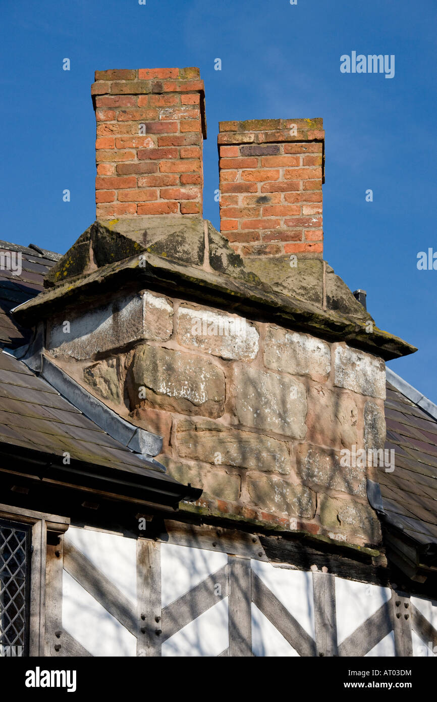 14th Century architectural details Church House in the village of Tarvin in the county of Cheshire in Northwest England Stock Photo