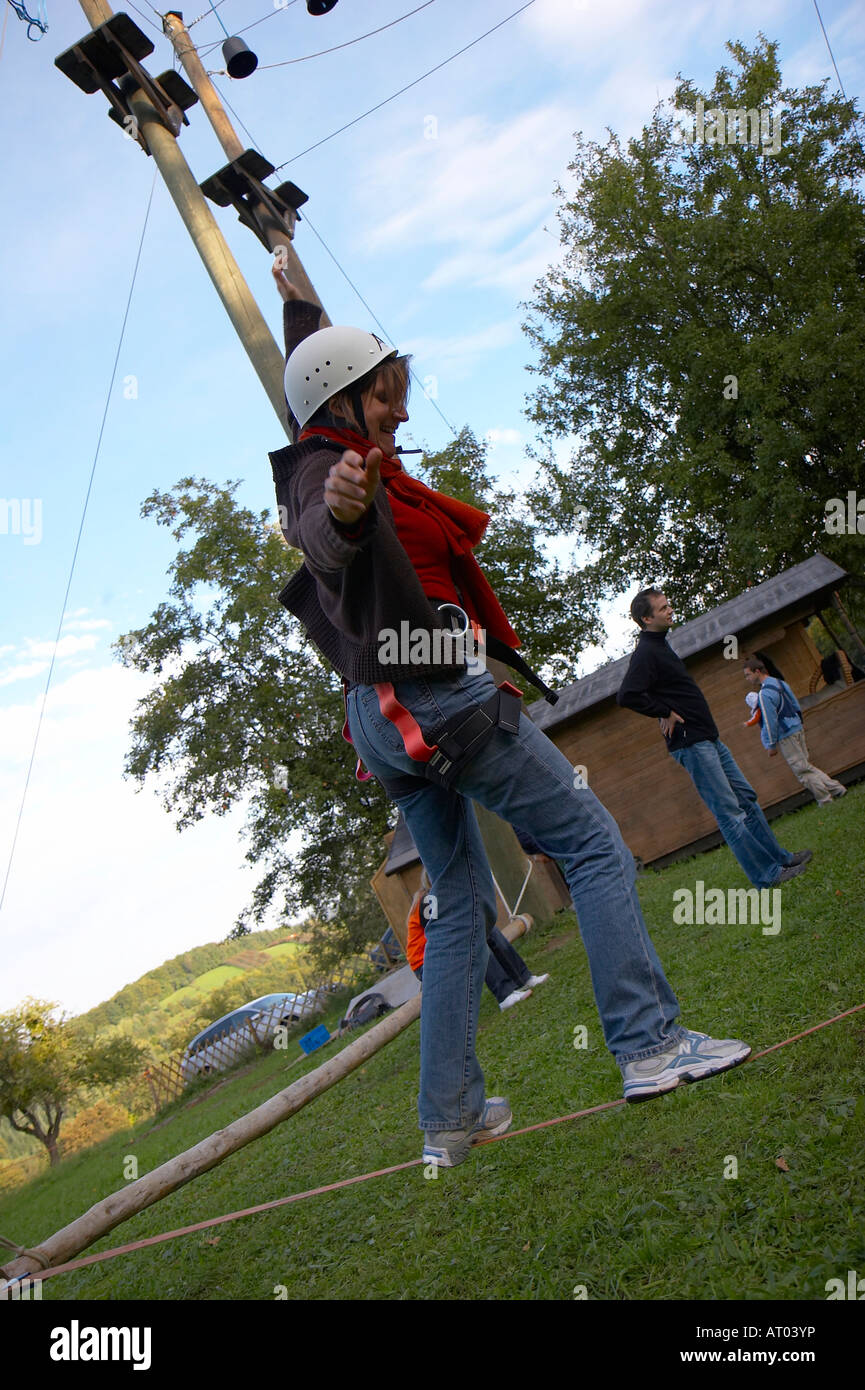 high rope course Stock Photo - Alamy