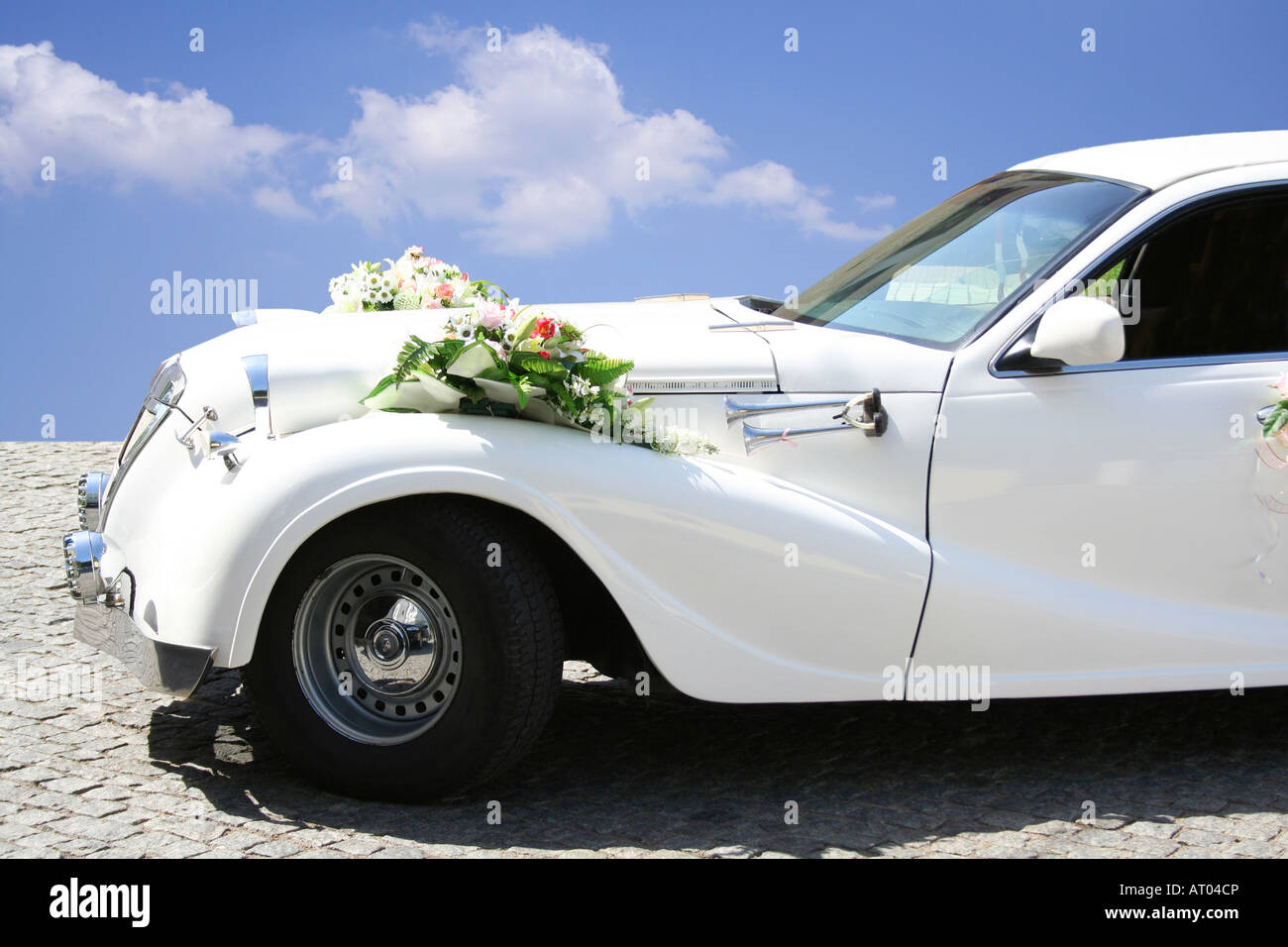 Just Married limousine Stock Photo