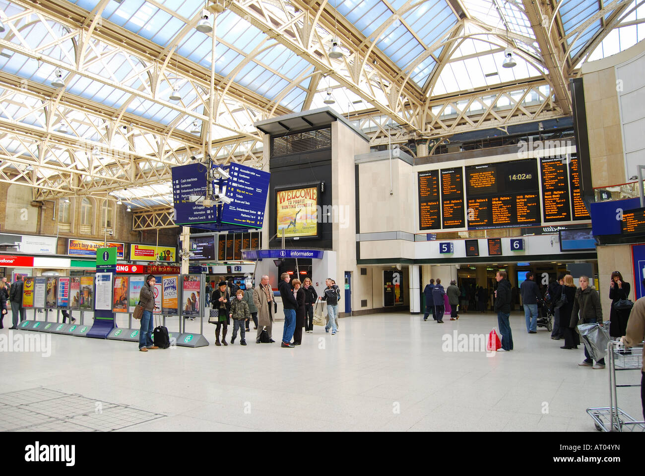 Interior View Of Charing Cross Railway Station, The Strand, London 