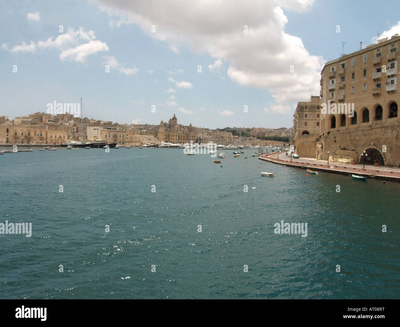 Valletta harbour Malta,',tranquill scene'clouds blue sky Stock Photo