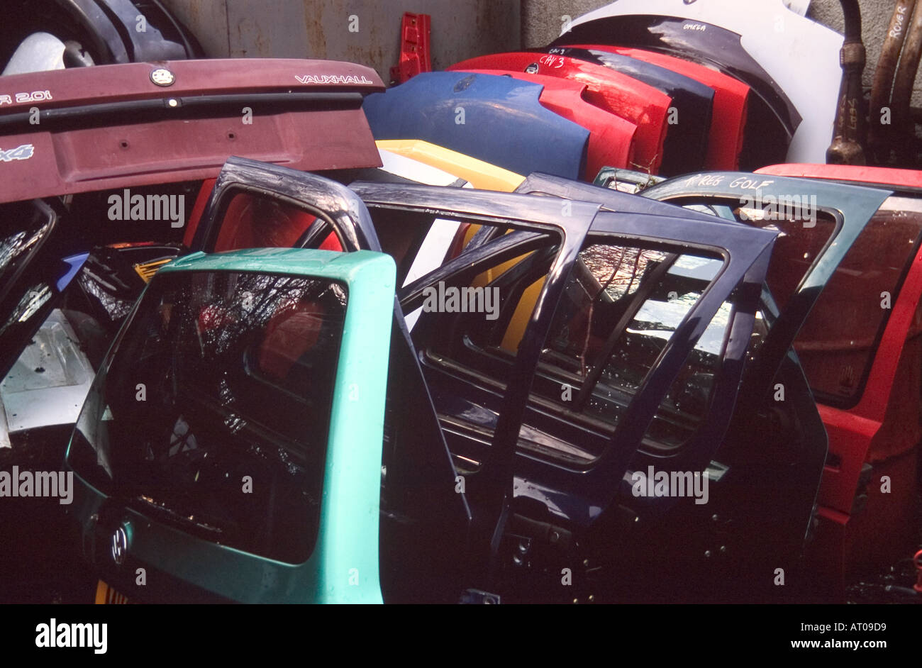 Car at a scrapyard Stock Photo Alamy