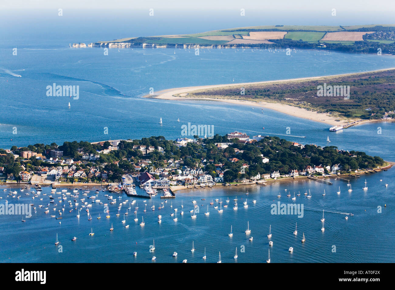 Sandbanks, the chain link ferry at Shell bay. Studland bay, and Old