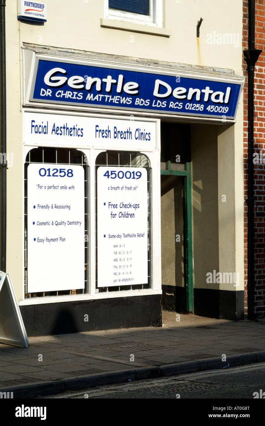 High Street Dentist Dental Surgery Shopfront Stock Photo