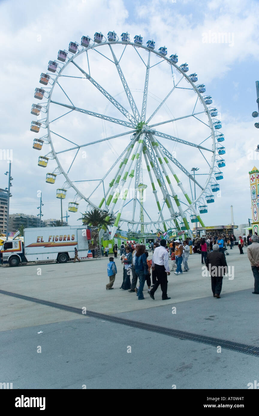Ferris wheel in the Forum parkduring de Andalusia celebration, Barcelona, Catalonia, Spain Stock Photo