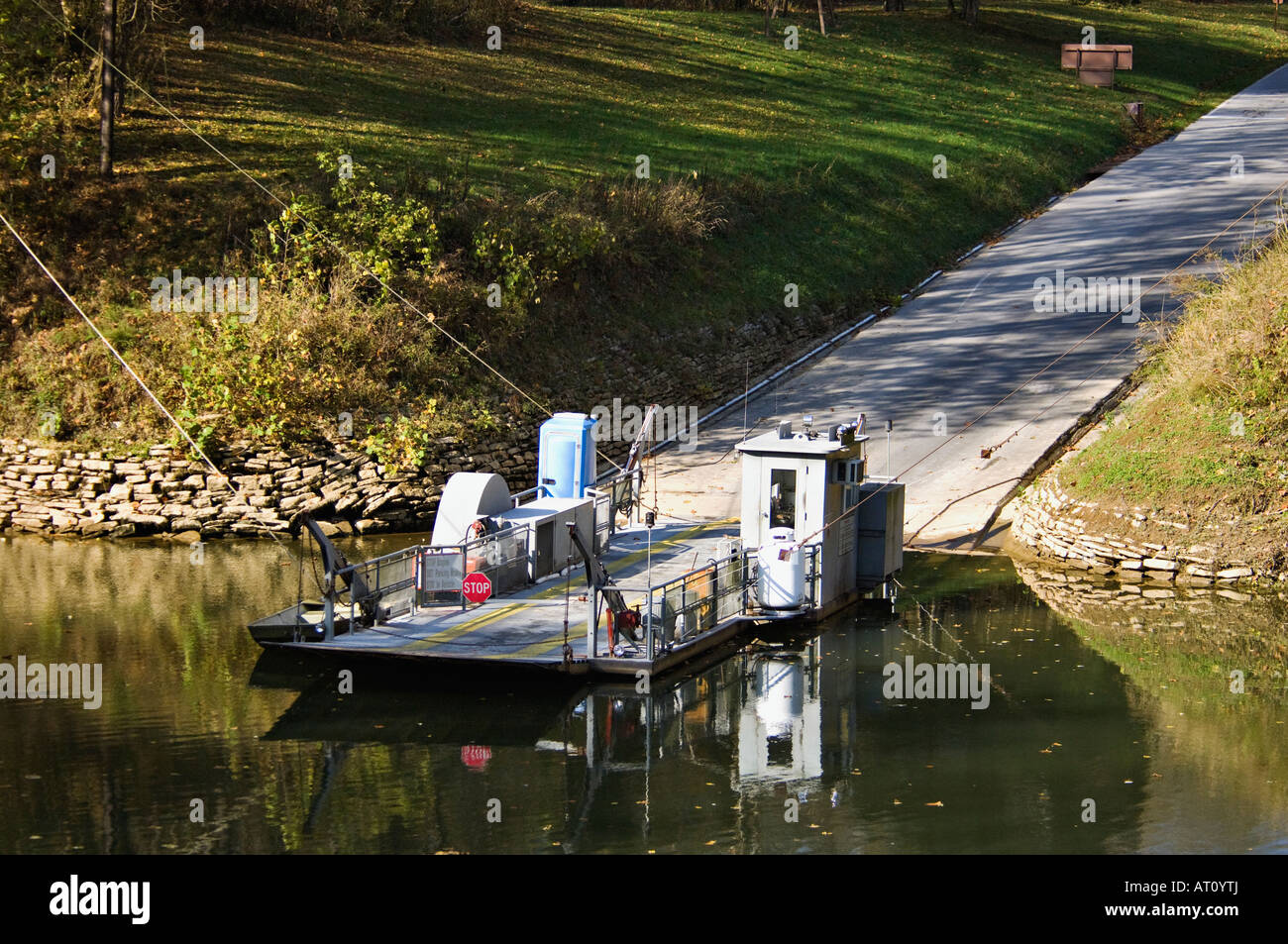 Green River Car Ferry in Mammoth Cave National Park Kentucky Stock