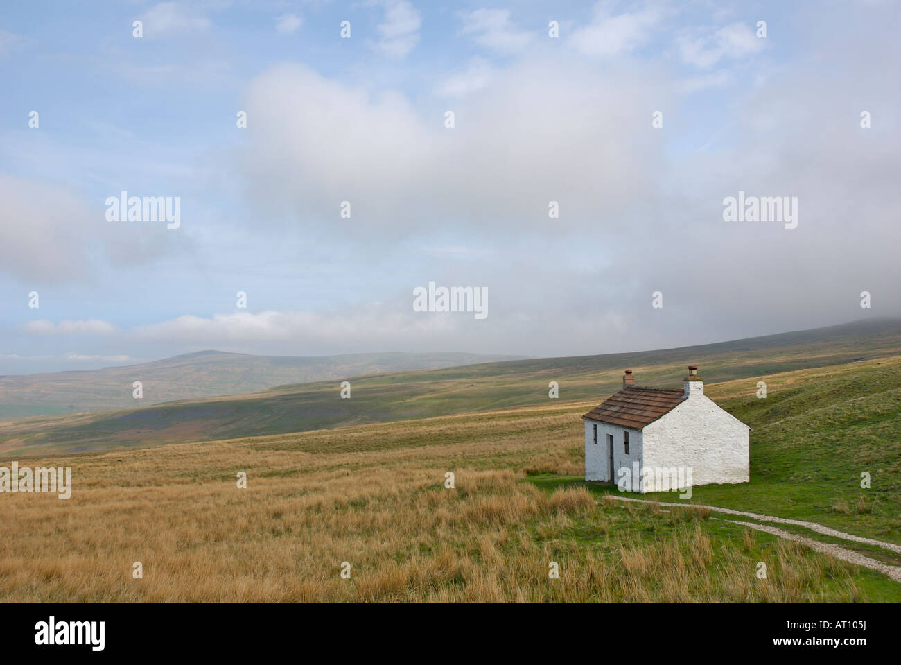 Tiny, isolated cottage on Hartside Moor, near Alston, North Pennines, Cumbria, UK Stock Photo