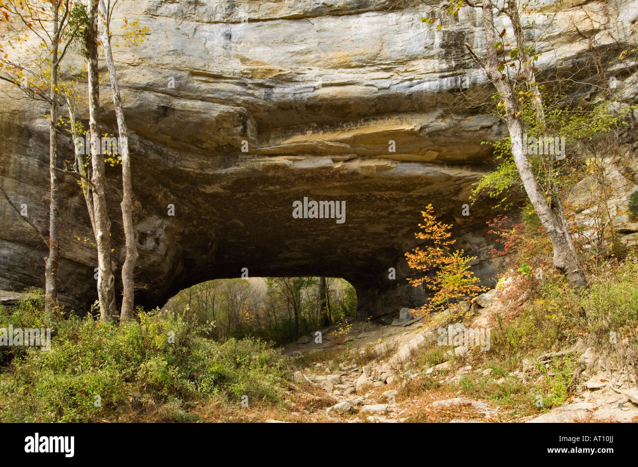 The Rock House Natural Bridge Rock Formation on the Cumberland River