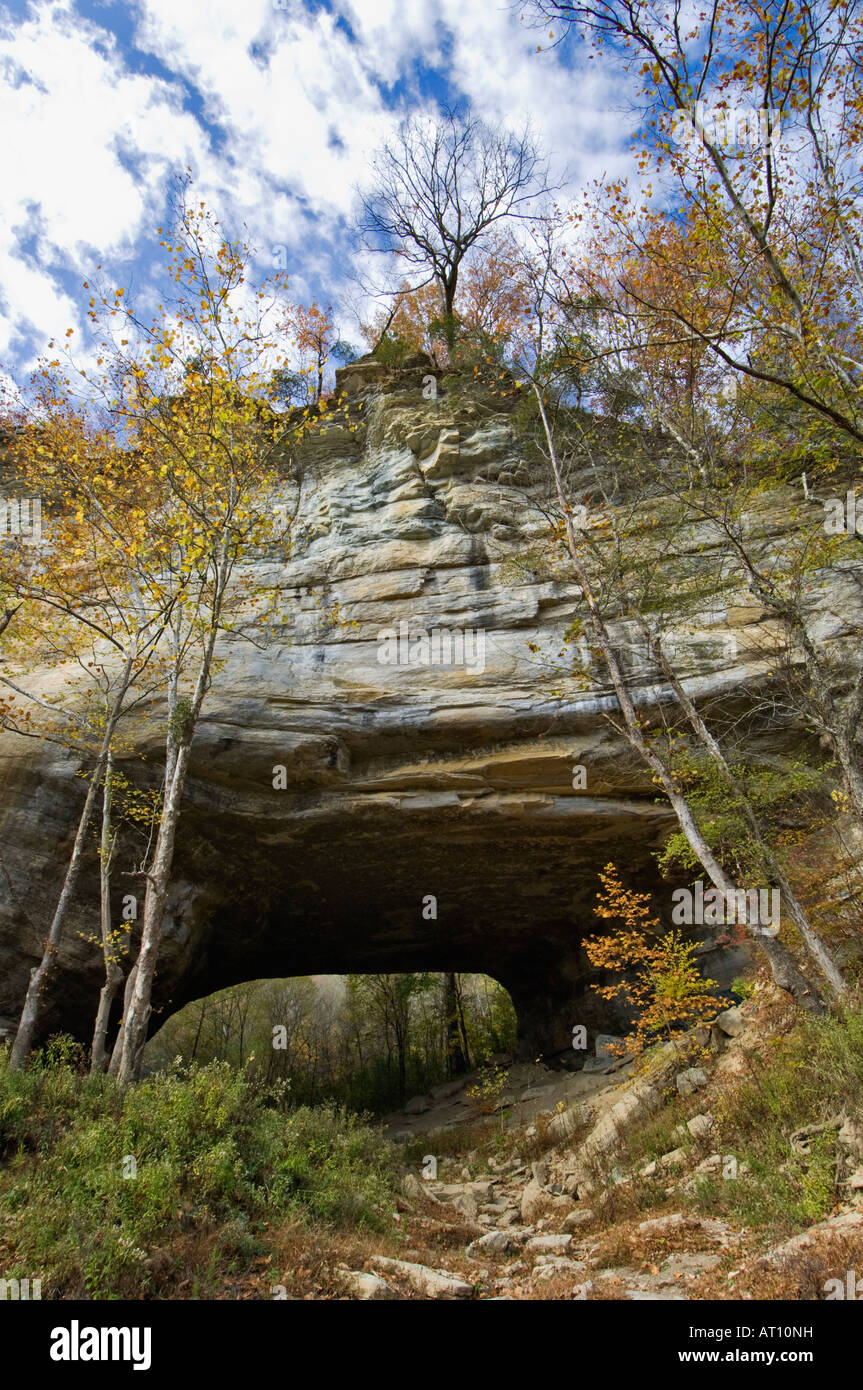 The Rock House Natural Bridge Rock Formation on the Cumberland River