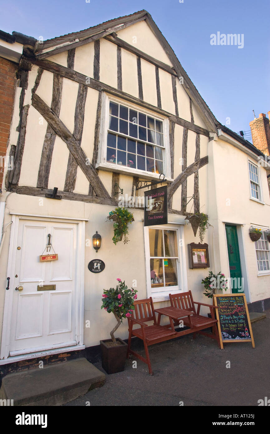 the 'Tickled Pink' tea room in Lavenham, Suffolk, UK, 2008 Stock Photo