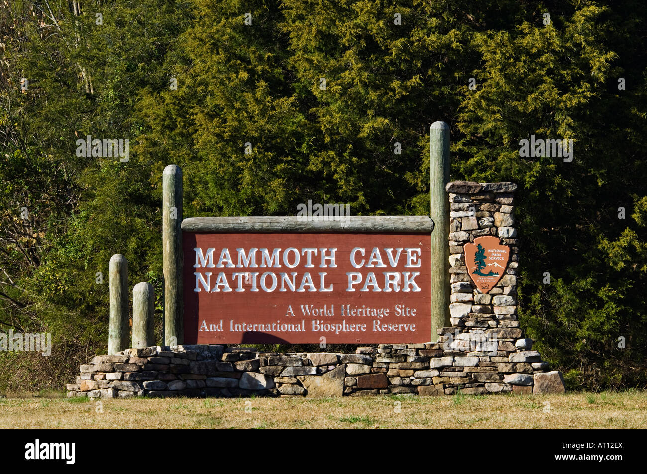 Entrance Sign for Mammoth Cave National Park Kentucky Stock Photo Alamy