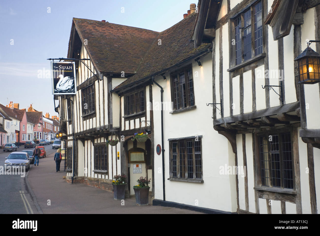 The famous Swan Hotel and Restaurant in Lavenham, Suffolk, UK, 2008 Stock Photo