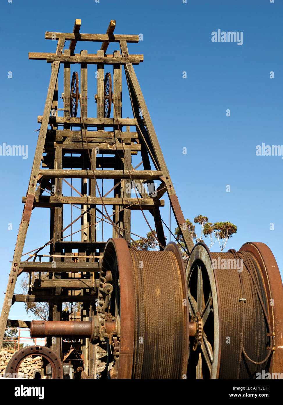 large winder and mine head at broken hill Stock Photo