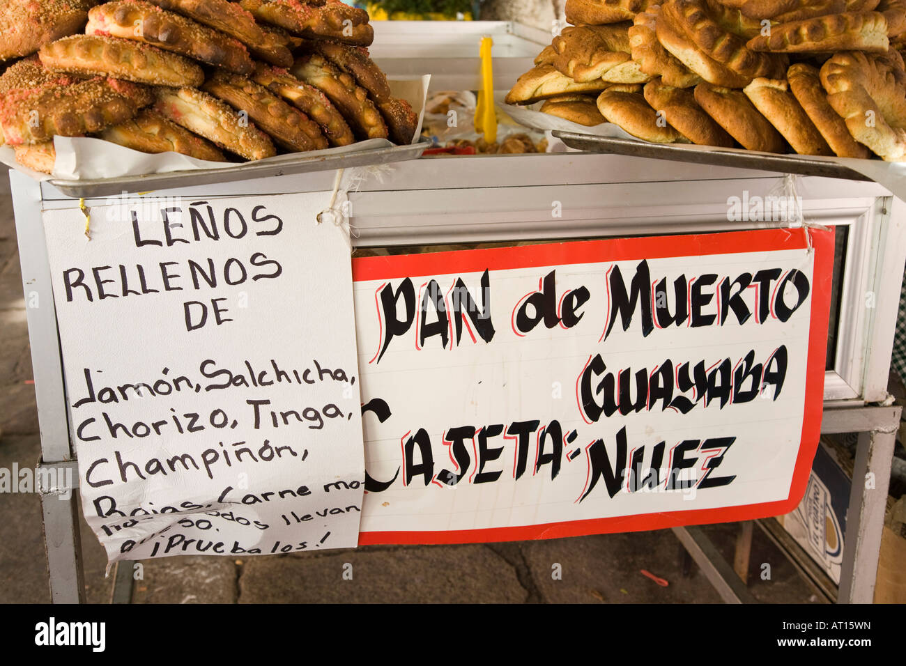 MEXICO Guanajuato Day of the Dead bread and filled breads stuffed with