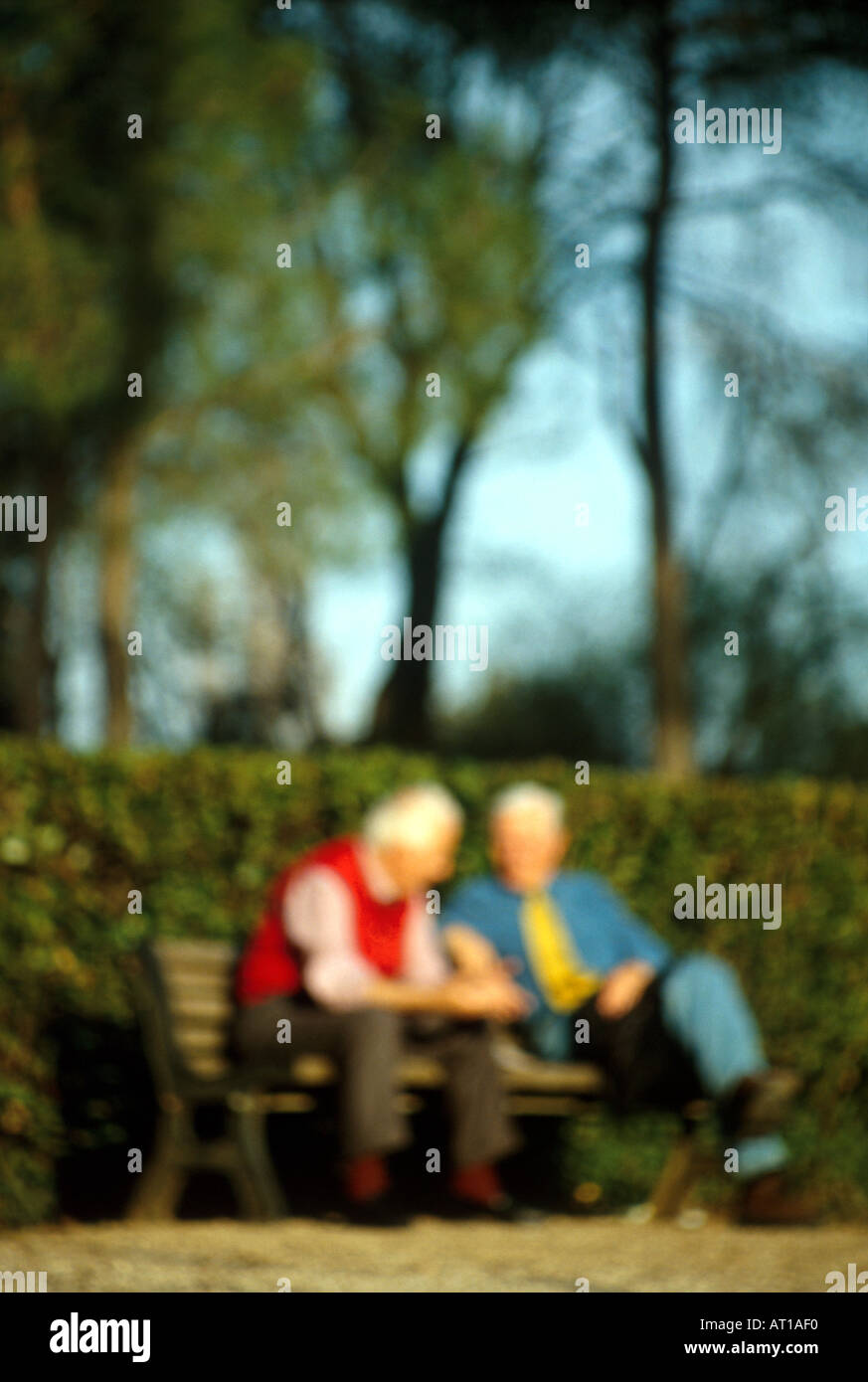 two old men sitting on bench Stock Photo Alamy