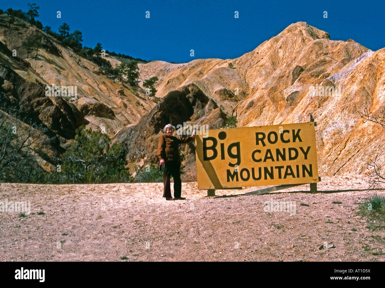 Sign at Big Rock Candy Mountain near Maryvale, Highway 89, Utah, USA, c. 1957 Stock Photo Alamy